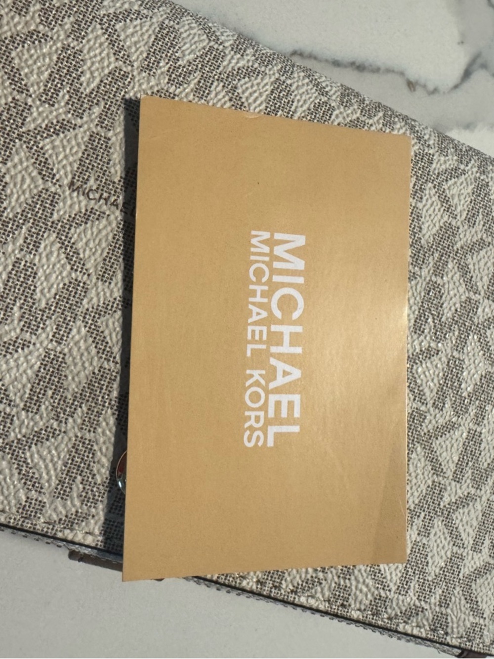 Michael Kors Beige and Brown Signature MK Wristlet - Picture 4 of 4